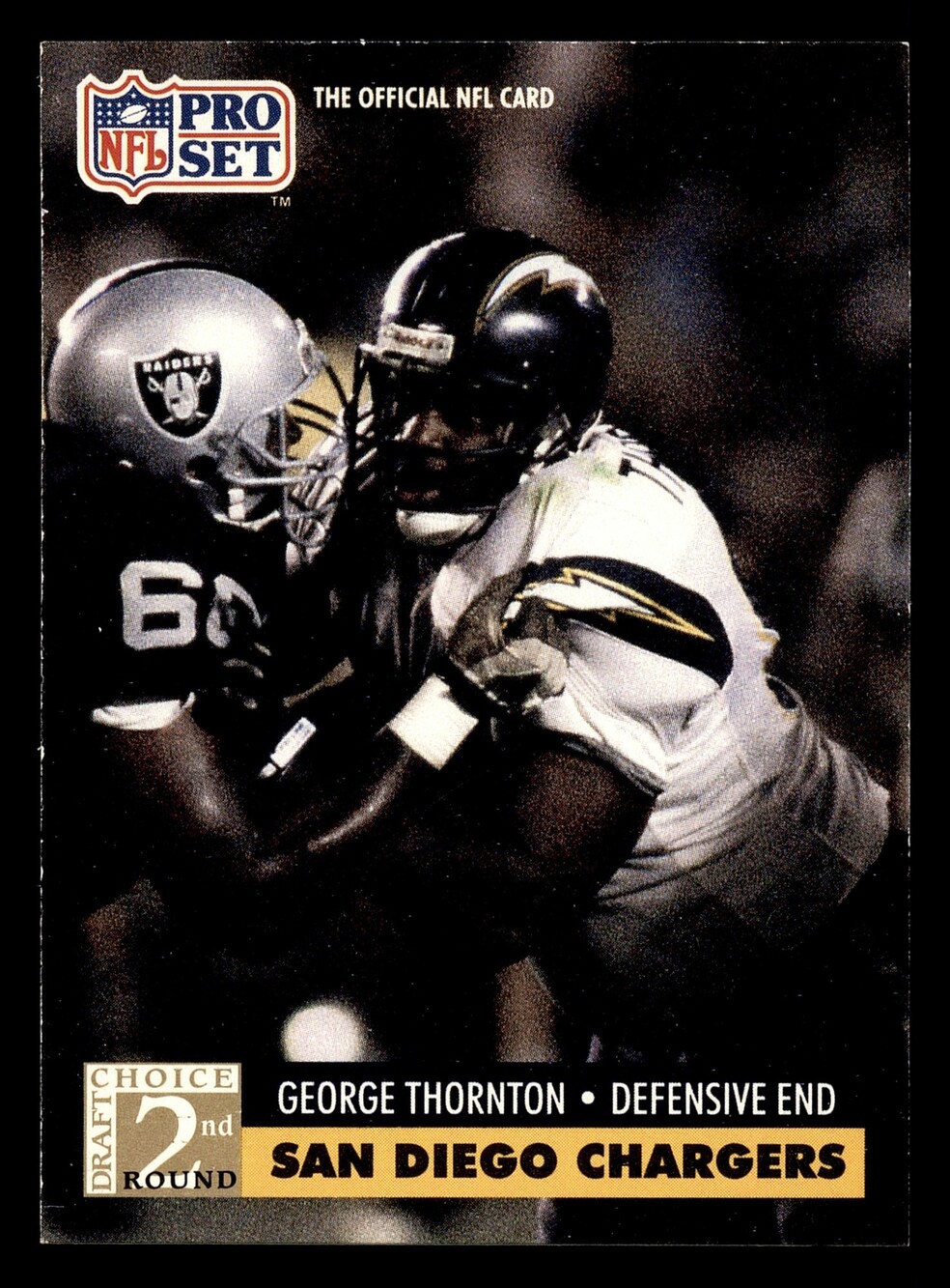 1991 Pro Set #765 George Thornton San Diego Chargers Rookie Football Card